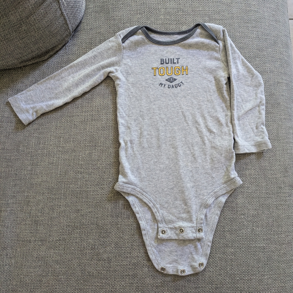 Gray Long Sleeve Baby Onesie